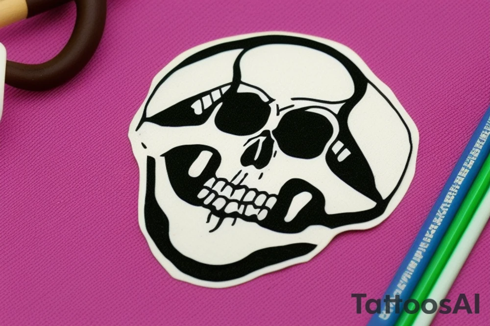 A small, stylized Rx symbol (commonly associated with pharmacy) integrated into the design. This symbol could be placed at the center of the tattoo.
Incorporate a background of the Jolly Roger symbol of the Straw Hat Pirates. This iconic skull with a straw hat is instantly recognizable among One Piece fans.
Place the Rx symbol within the skull's eye socket or on the forehead area of the skull. tattoo idea