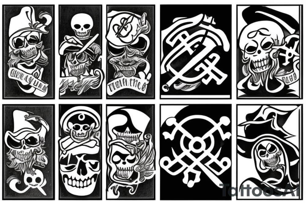 A small, stylized Rx symbol
Incorporate a background of the Straw Hat Pirates. tattoo idea