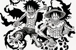 monkey d luffy and kaido fight tattoo idea