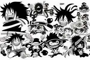 monkey d luffy and kaido fight tattoo idea