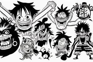 monkey d luffy and kaido fight tattoo idea