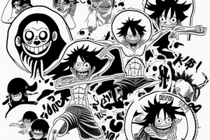 monkey d luffy and kaido fight tattoo idea