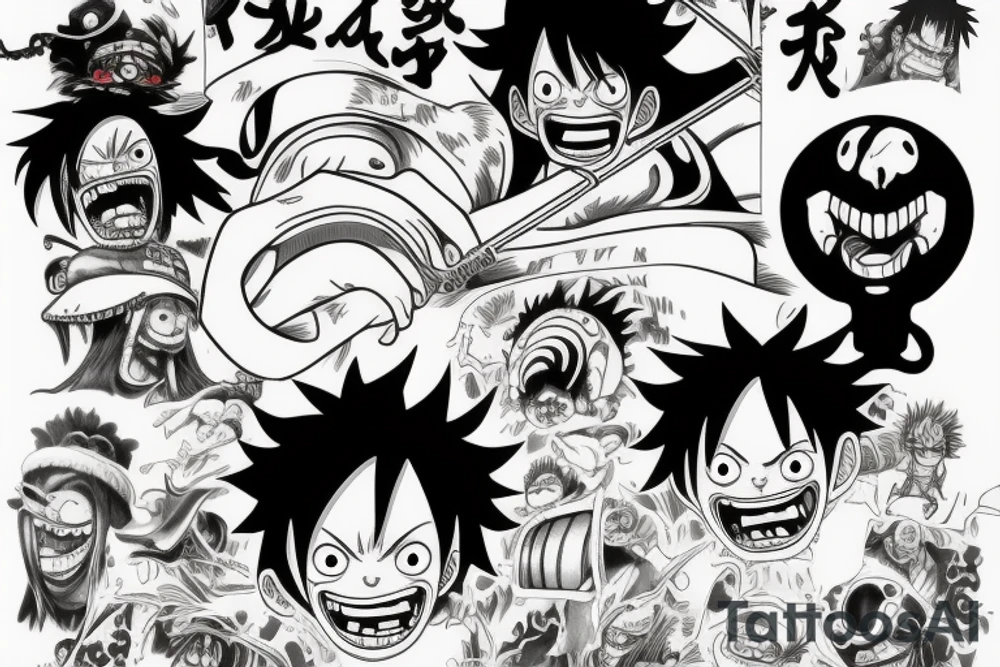 monkey d luffy and kaido fight tattoo idea