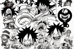 monkey d luffy and kaido fight tattoo idea