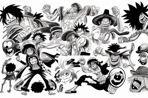 monkey d luffy and kaido fight tattoo idea