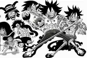 monkey d luffy and kaido fight tattoo idea