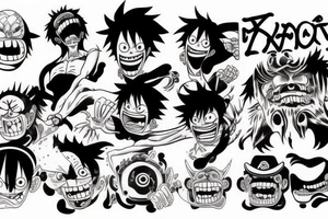 monkey d luffy and kaido fight tattoo idea