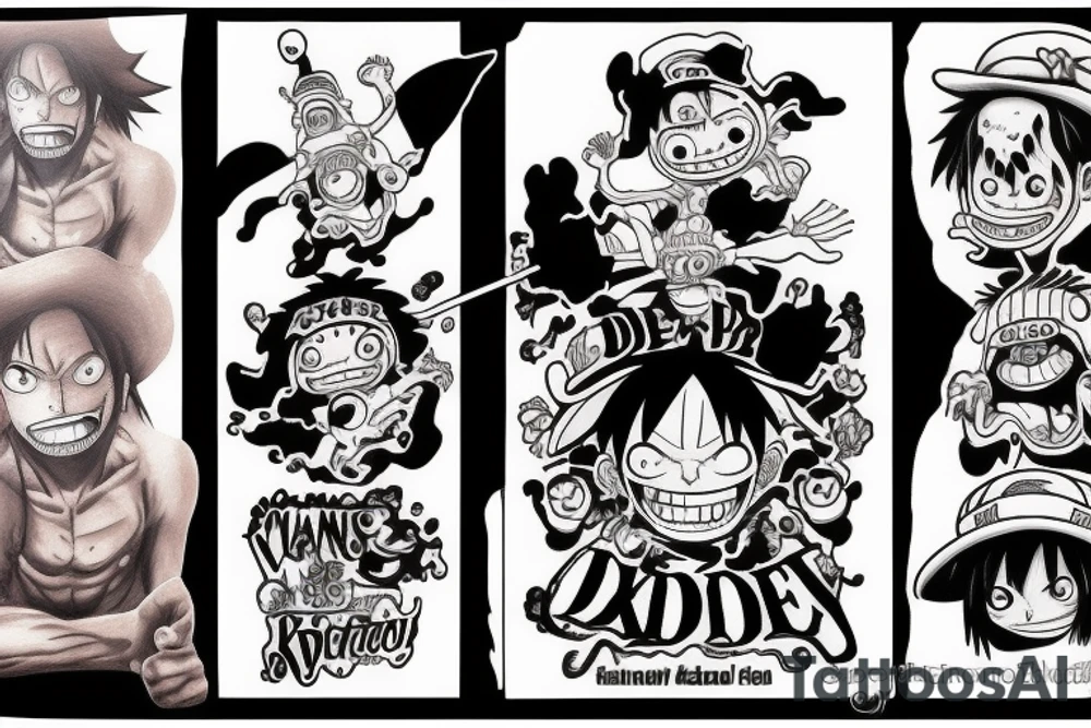 monkey d luffy and kaido fight tattoo idea