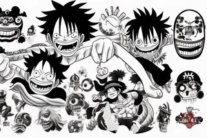 monkey d luffy and kaido fight tattoo idea