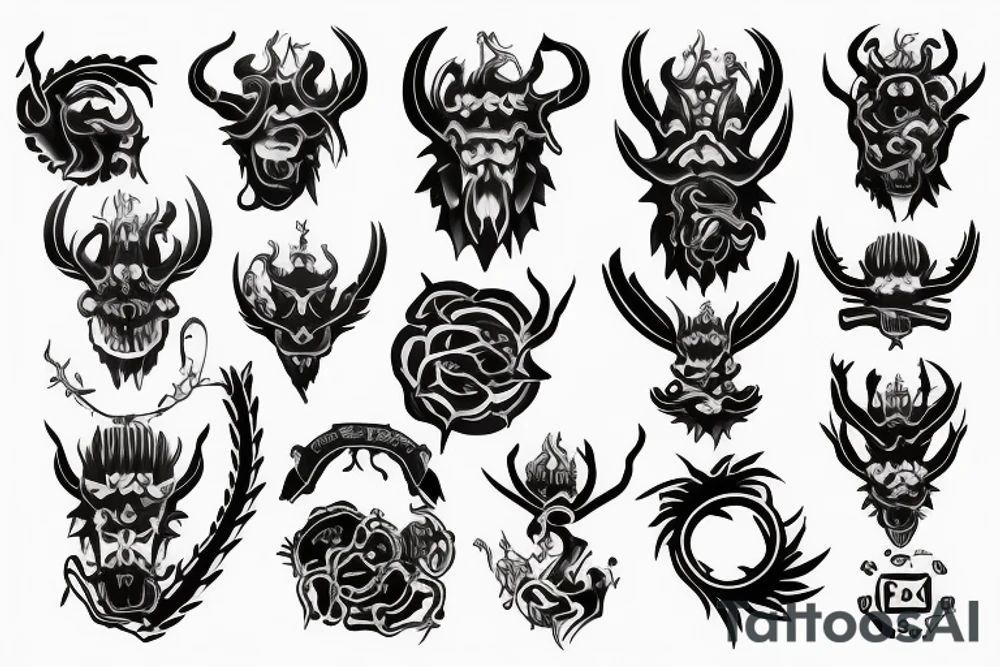 kaido the beast incorporated with hygeia symbol tattoo idea