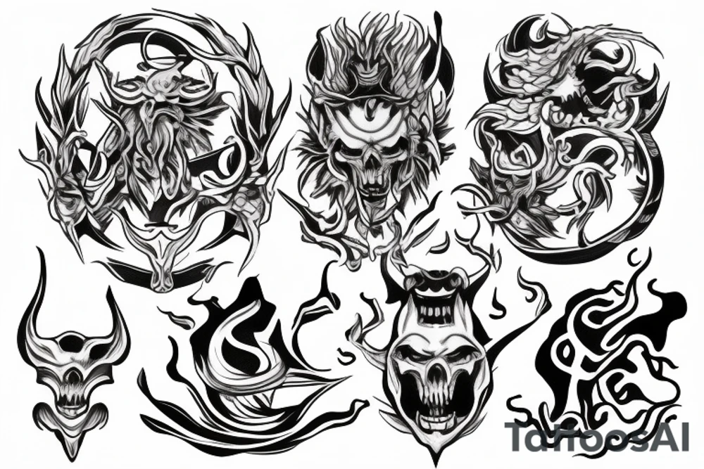 kaido the beast incorporated with hygeia symbol tattoo idea