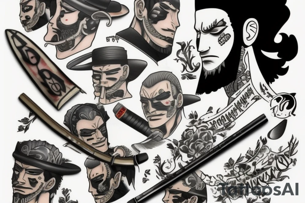 roronoa zoro oen piece tattoo idea