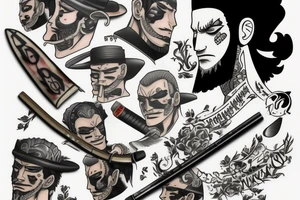 roronoa zoro oen piece tattoo idea