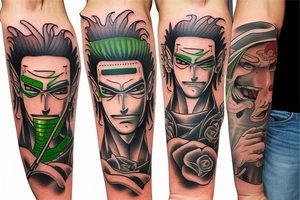 roronoa zoro oen piece tattoo idea