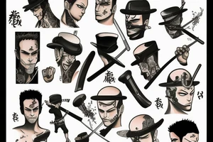 roronoa zoro oen piece tattoo idea