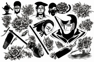 roronoa zoro oen piece tattoo idea