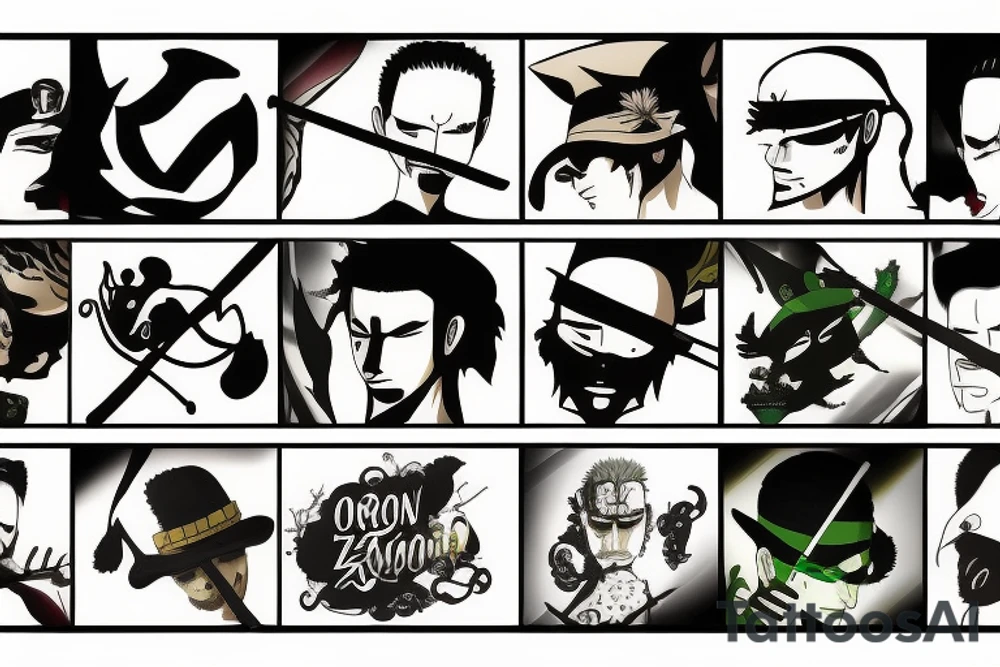 roronoa zoro oen piece tattoo idea