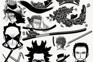 roronoa zoro oen piece tattoo idea