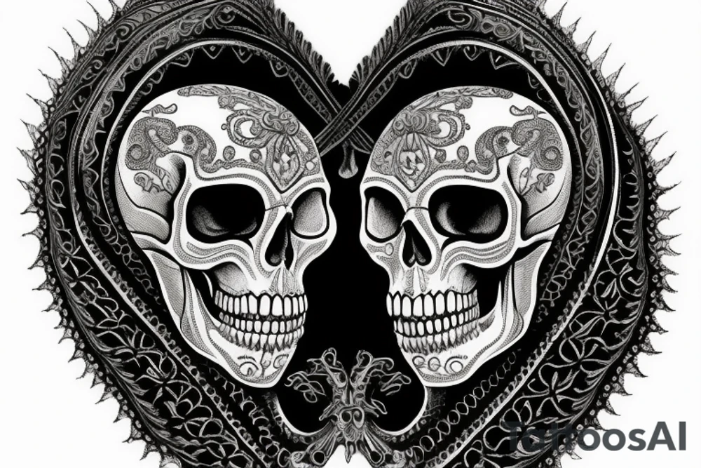 Vertical tattoo illustration on a pure white background: Design an intricate artwork that fuses the dark allure of a cobra with the timeless symbolism of a skull.

Central Element: At the heart of the design, place a lifelike human skull, its hollow eye sockets staring vacantly ahead. The skull should be detailed, showcasing the natural imperfections, cracks, and texture that make it look aged and weathered.

Cobra Interaction: A menacing cobra, emerges from the right eye socket of the skull. The snake's body gracefully coiling around the skull, its tail disappearing behind it. The cobra is rearing its head, poised to strike, with its hood expanded, showcasing its imposing presence. The snake's eyes should be a piercing shade of yellow, contrasting with the emptiness of the skull's sockets.

The cobra's fangs should be visible and dripping with venom, hinting at the deadly nature of the creature.
Art Style: The artwork should lean towards realism, but with a touch of stylization to give it an artistic flair. The textures, especially on the skull and cobra, should be meticulously detailed to make the elements pop and captivate the viewer. tattoo idea