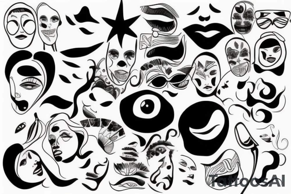 Eine Sonne mit einem neutralem Gesicht in der Mitte tattoo idea