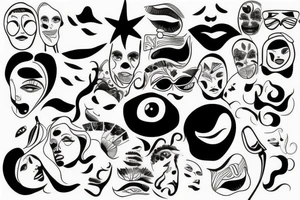 Eine Sonne mit einem neutralem Gesicht in der Mitte tattoo idea