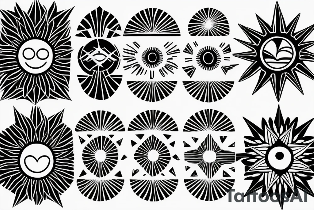 a geometric sun tattoo idea