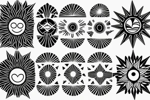 a geometric sun tattoo idea