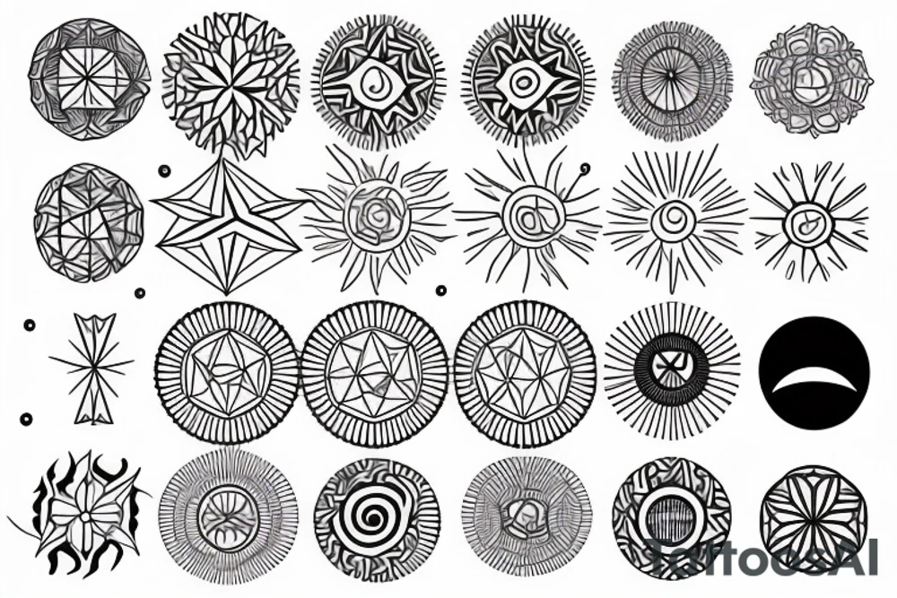 a geometric sun tattoo idea