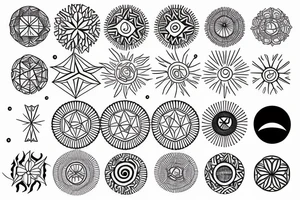a geometric sun tattoo idea