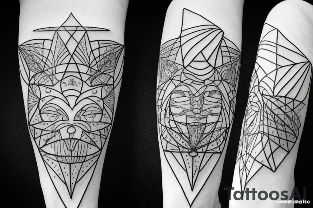 sun with geometric sunbeams tattoo idea