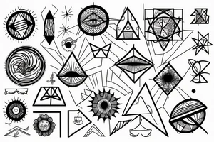 Eine Sonne, die geometrische Sonnenstrahlen hat tattoo idea