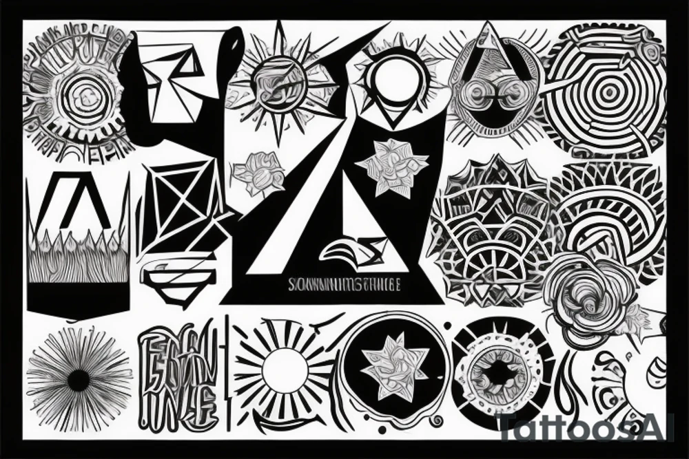 Eine Sonne, die geometrische Sonnenstrahlen hat tattoo idea