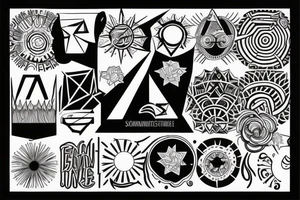 Eine Sonne, die geometrische Sonnenstrahlen hat tattoo idea