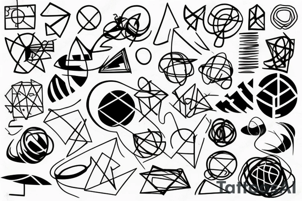 Abstract, line and shape, physics, math tattoo idea
