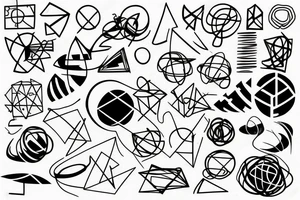 Abstract, line and shape, physics, math tattoo idea