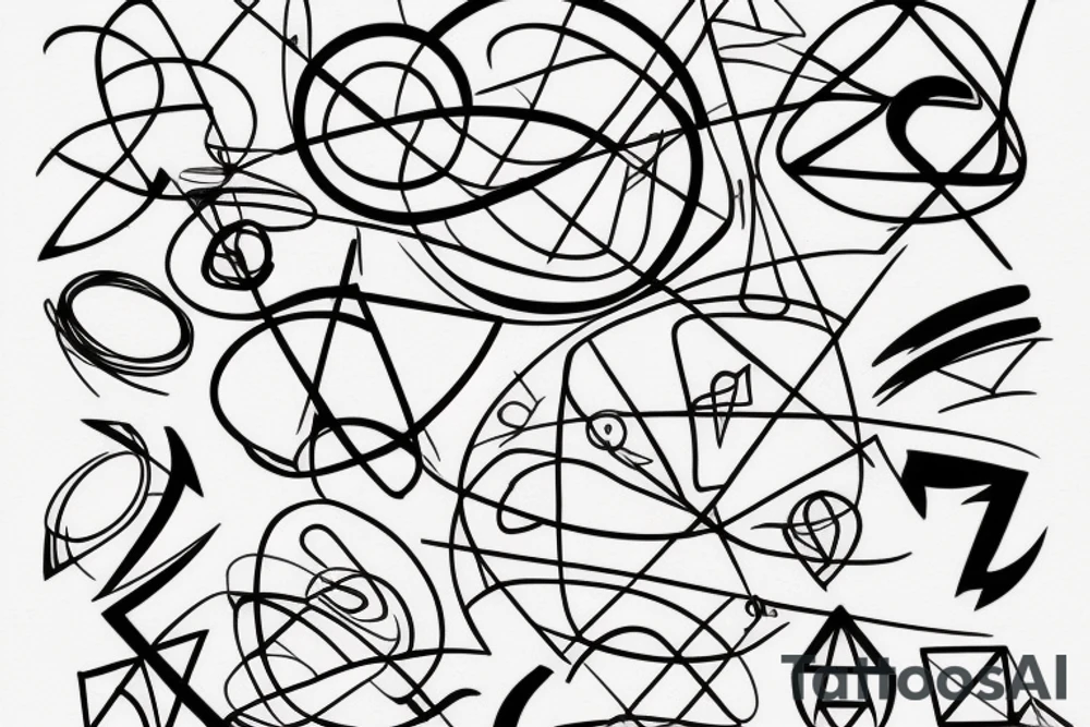 Abstract, line and shape, physics, math tattoo idea