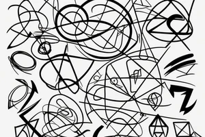 Abstract, line and shape, physics, math tattoo idea