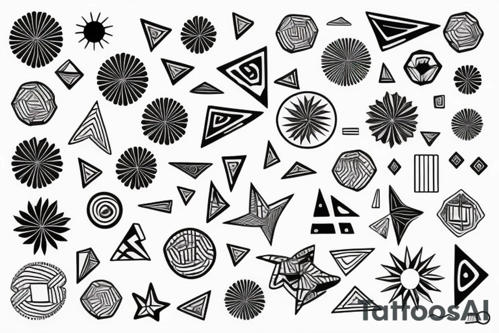 Eine Sonne mit Sonnenstrahlen und einem Muster in der Mitte tattoo idea