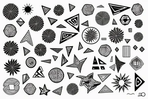 Eine Sonne mit Sonnenstrahlen und einem Muster in der Mitte tattoo idea