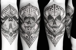 Flashlight and knife criss crossed tattoo idea