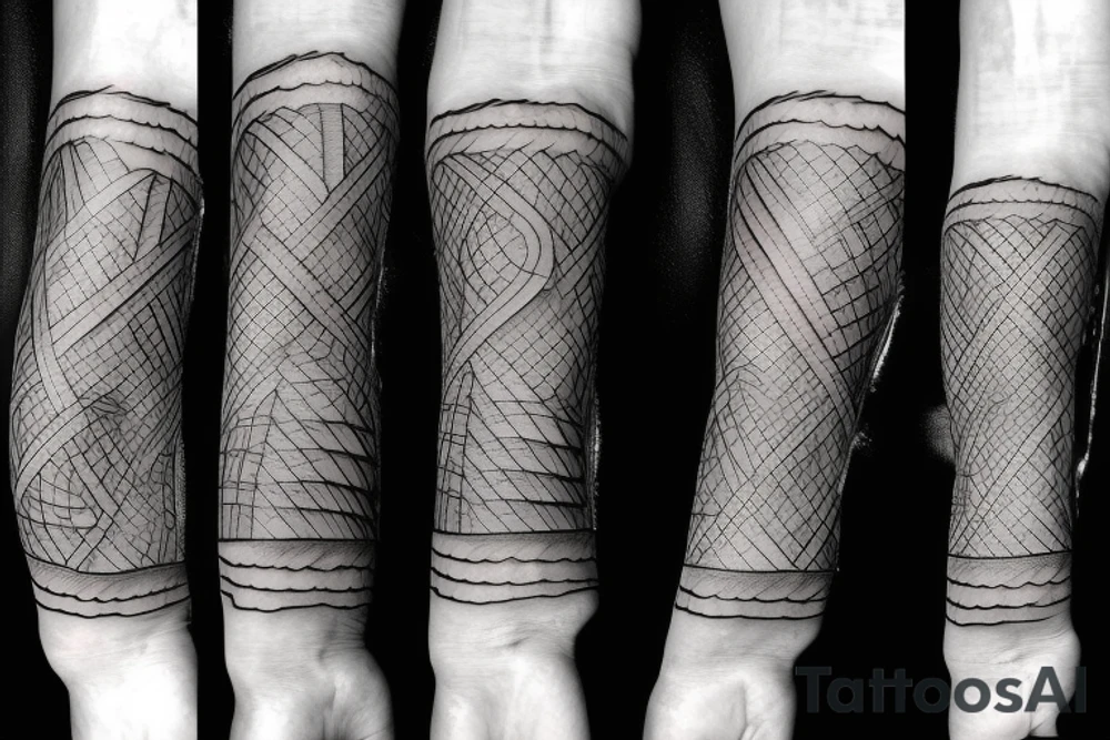 Crisscrossed flashlight and knife tattoo idea