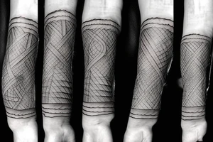 Crisscrossed flashlight and knife tattoo idea