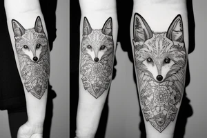 sleeve tattoo with a small fox tattoo idea