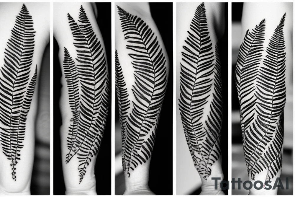 leaves and ferns on my arm tattoo idea