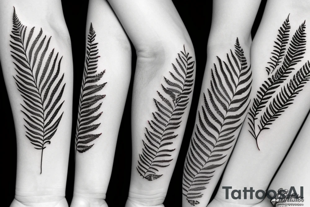 leaves and ferns on my arm tattoo idea