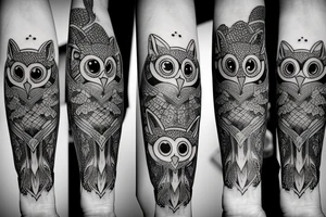 owl and fox tattoo idea