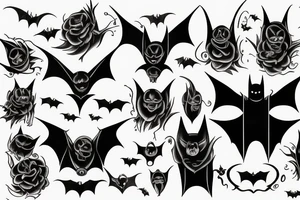 black bat tattoo idea