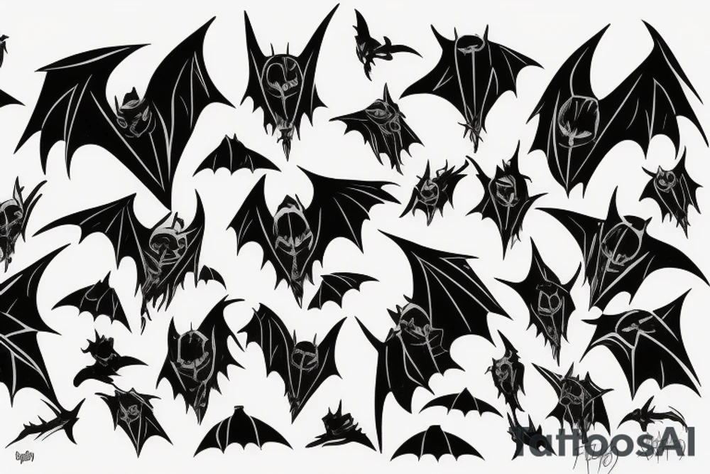 black bat tattoo idea