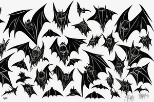 black bat tattoo idea