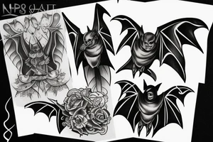black bat tattoo idea